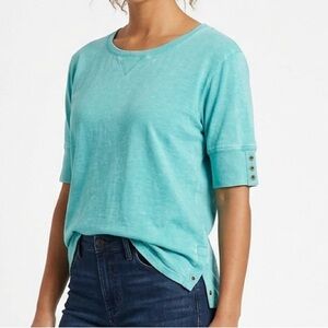 Jane & Delancey Teal Garment Dyed Vintage Look Top (Size M)